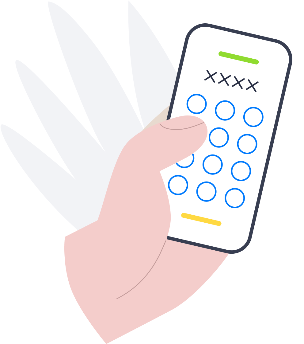 Dłoń trzymająca telefon