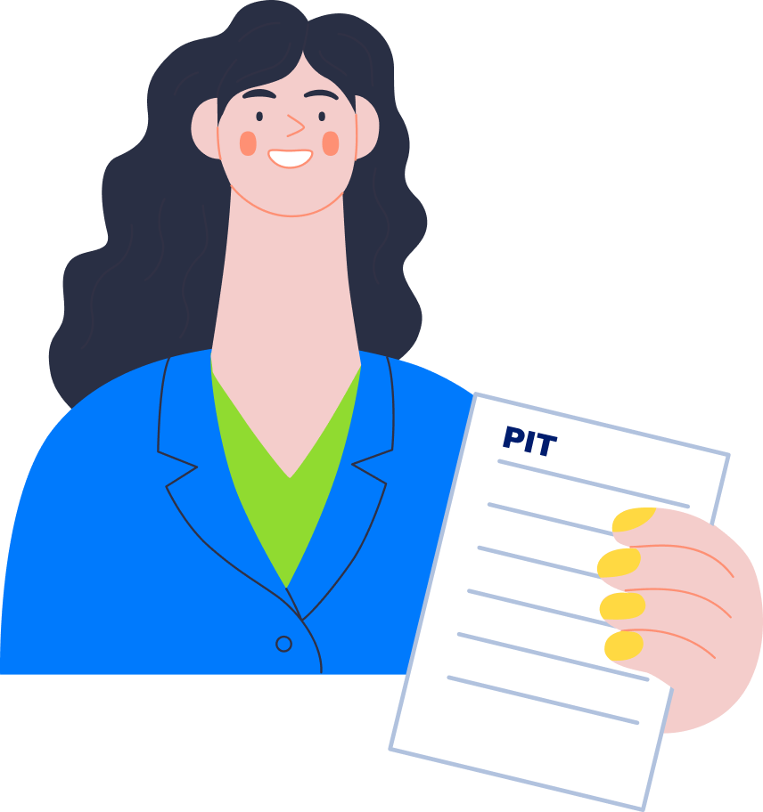 Kobieta trzymająca kartę z pitem