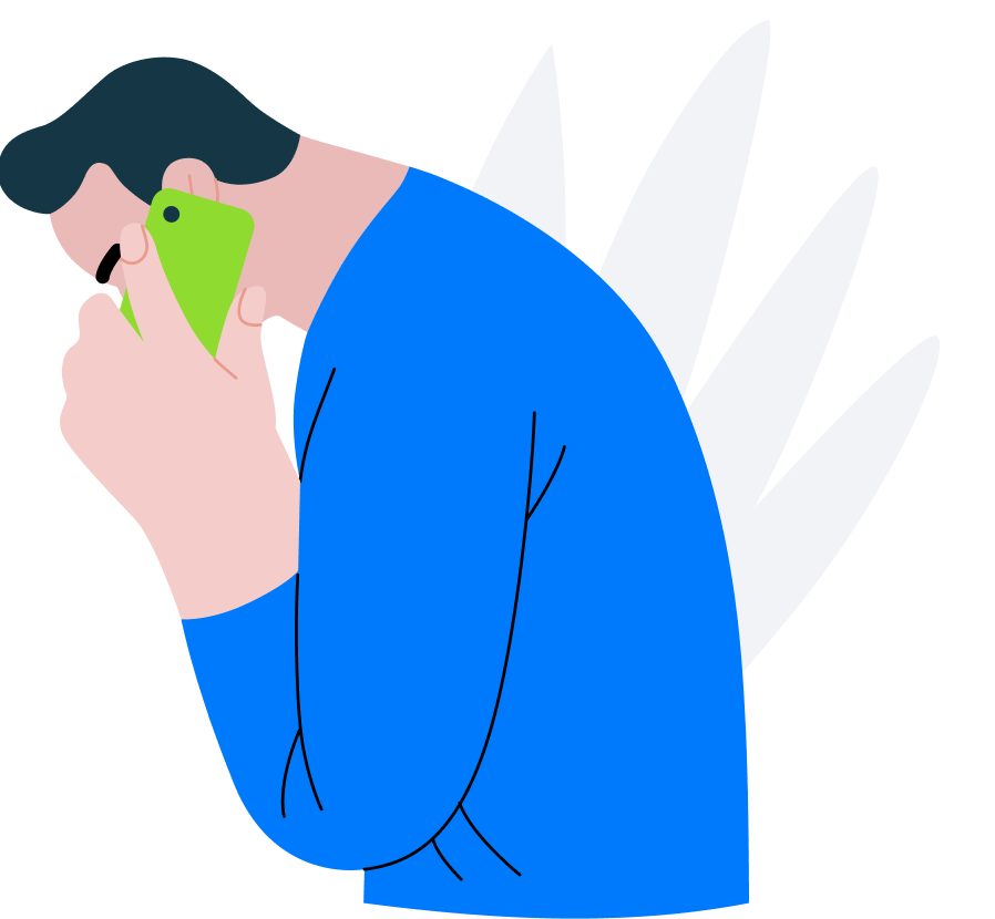 mężczyzna szukający pomocy dzwoniąc