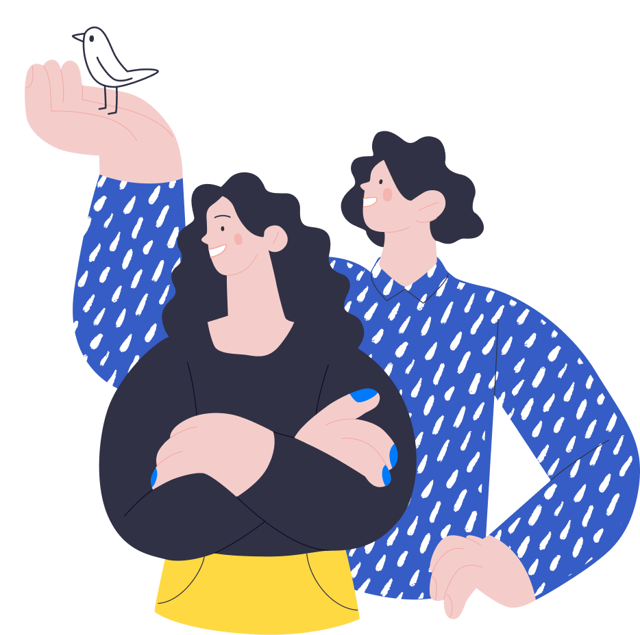 kobieta i mężczyzna stoją razem szczęśliwi